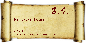 Betskey Ivonn névjegykártya